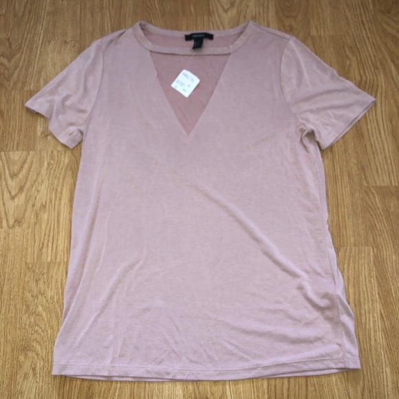 Forever 21 Pink Choker V Neck - Picture 1 of 3